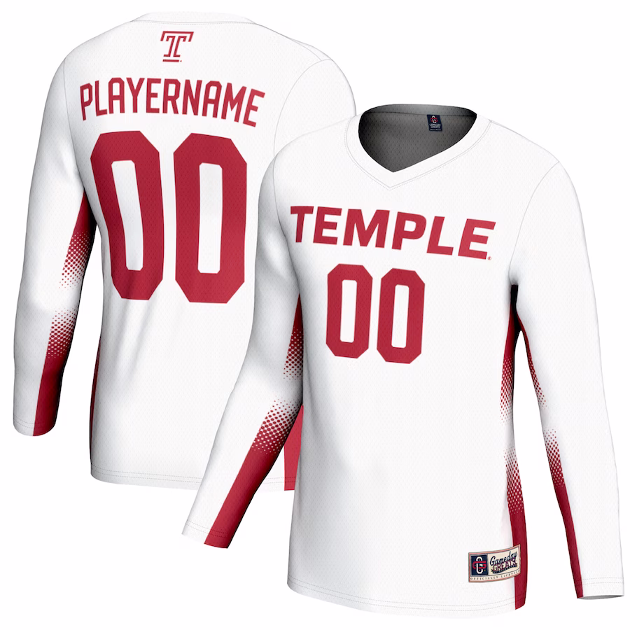 Temple Owls GameDay Greats Unisex NIL Pick-A-Player Lightweight Women's Volleyball Jersey - White - Puhuasuan