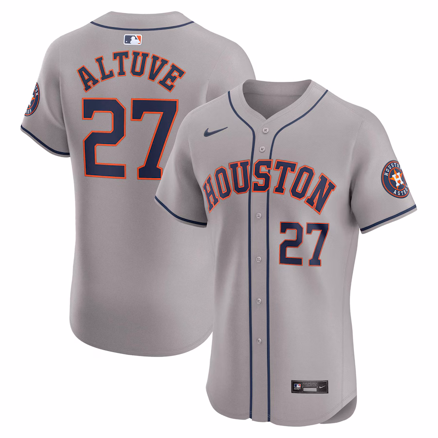 Men's Houston Astros Jose Altuve Nike Gray Road Elite Player Jersey - Puhuasuan