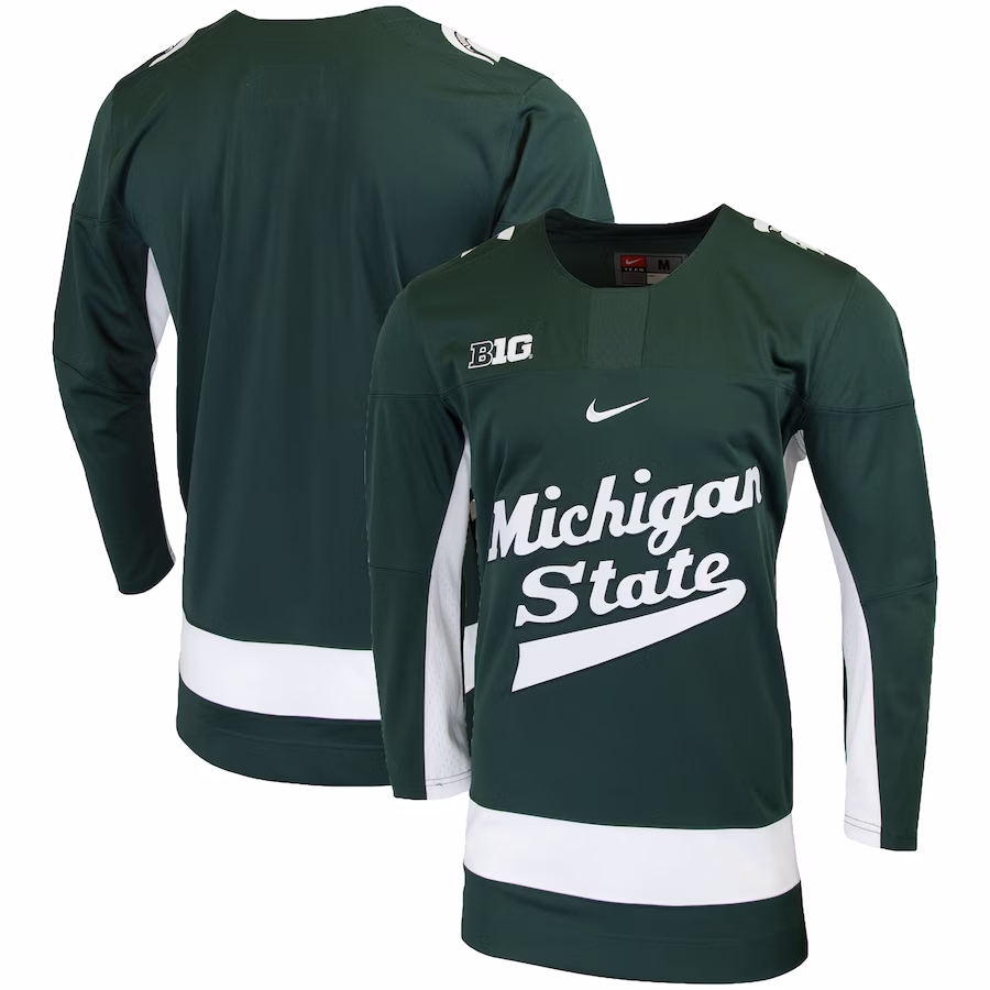 Michigan State Spartans Nike Replica College Hockey Jersey - Green - Puhuasuan