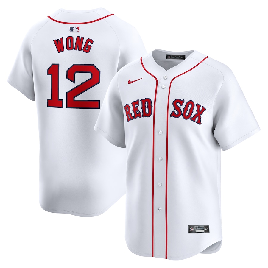 Men's Boston Red Sox Connor Wong Nike White Home Limited Player Jersey - Puhuasuan