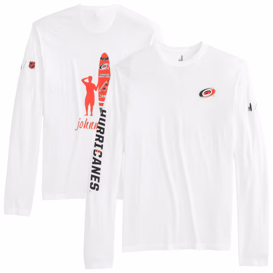 Men's Carolina Hurricanes johnnie-O White Adam Long Sleeve T-Shirt - Puhuasuan