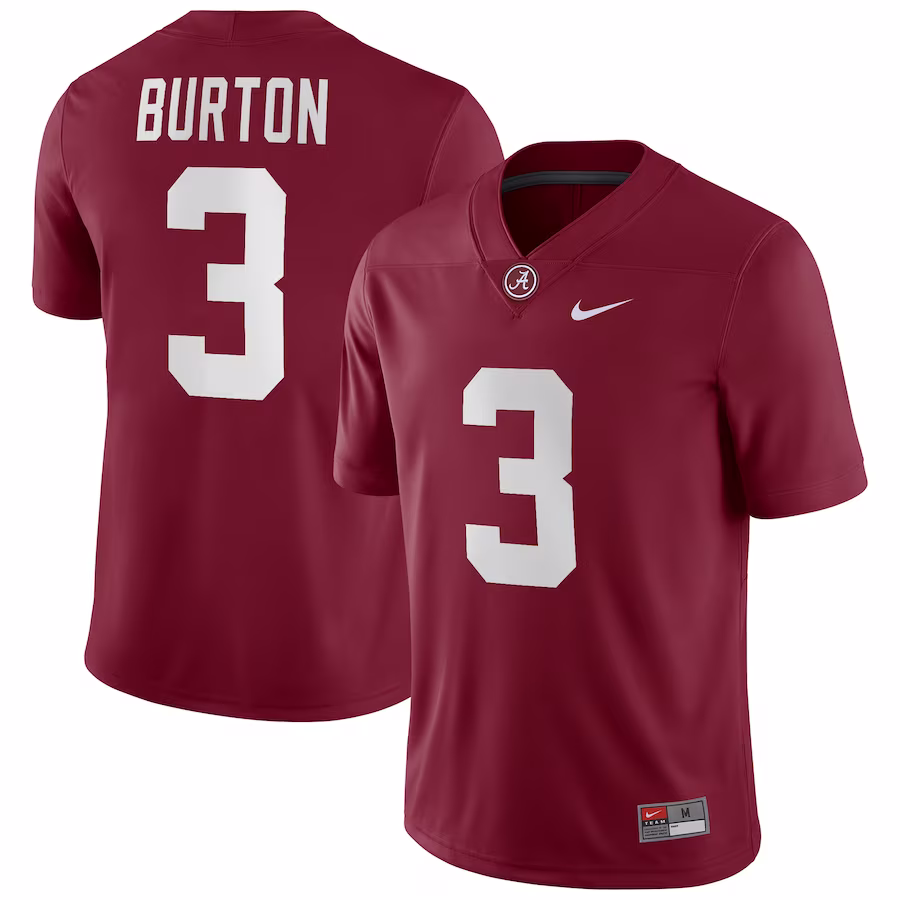 Jermaine Burton Alabama Crimson Tide Nike Player Game Jersey - Crimson - Puhuasuan