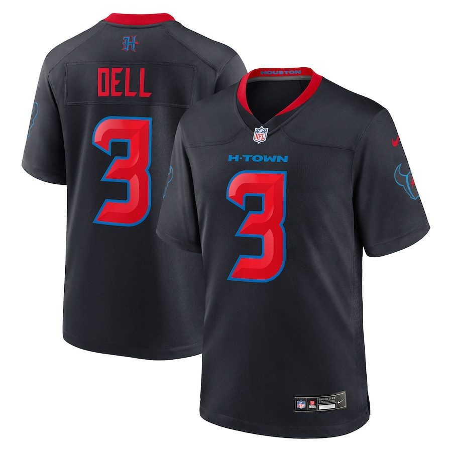 Men's Houston Texans Tank Dell Nike Navy 2nd Alternate Game Jersey - Puhuasuan