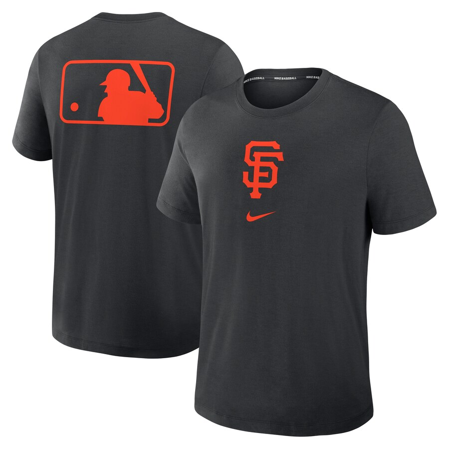 Men's San Francisco Giants Nike Black Authentic Collection Early Work Tri-Blend Performance T-Shirt - Puhuasuan