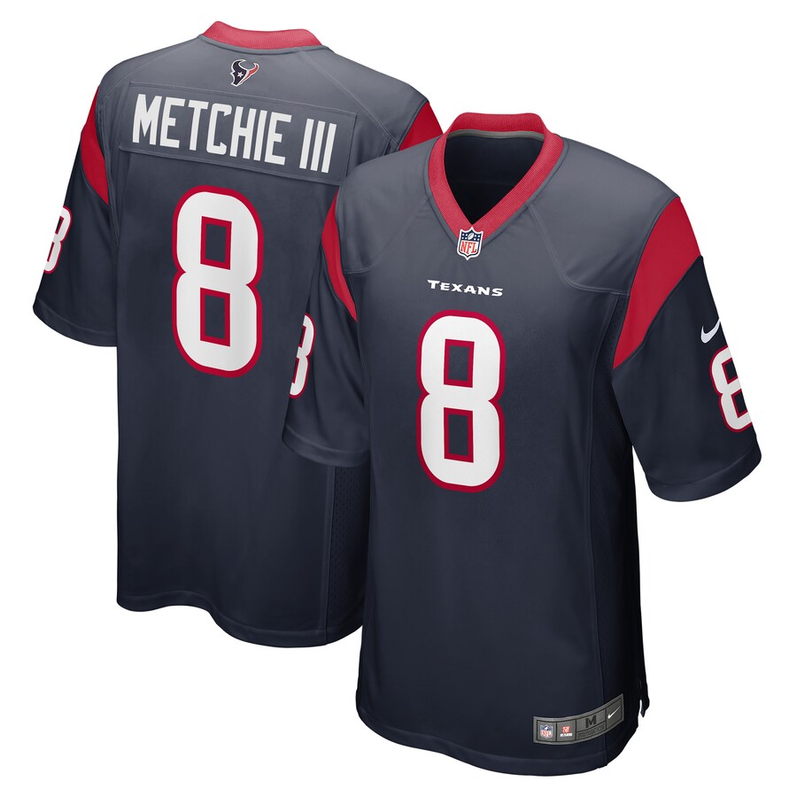 Men's Houston Texans John Metchie III Nike Navy Game Player Jersey - Puhuasuan