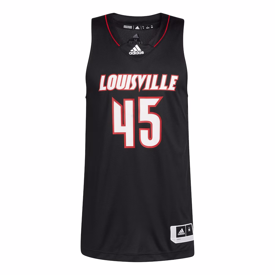 #45 Louisville Cardinals adidas Swingman Jersey - Black - Puhuasuan