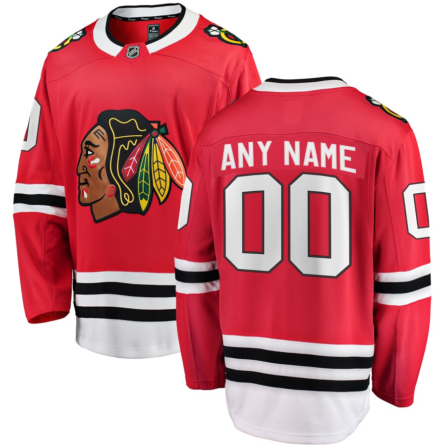 Men's Chicago Blackhawks Fanatics Branded Red Home Breakaway Custom Jersey - Puhuasuan