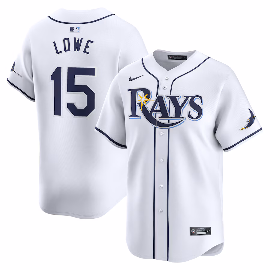 Men's Tampa Bay Rays Josh Lowe Nike White Home Limited Player Jersey - Puhuasuan