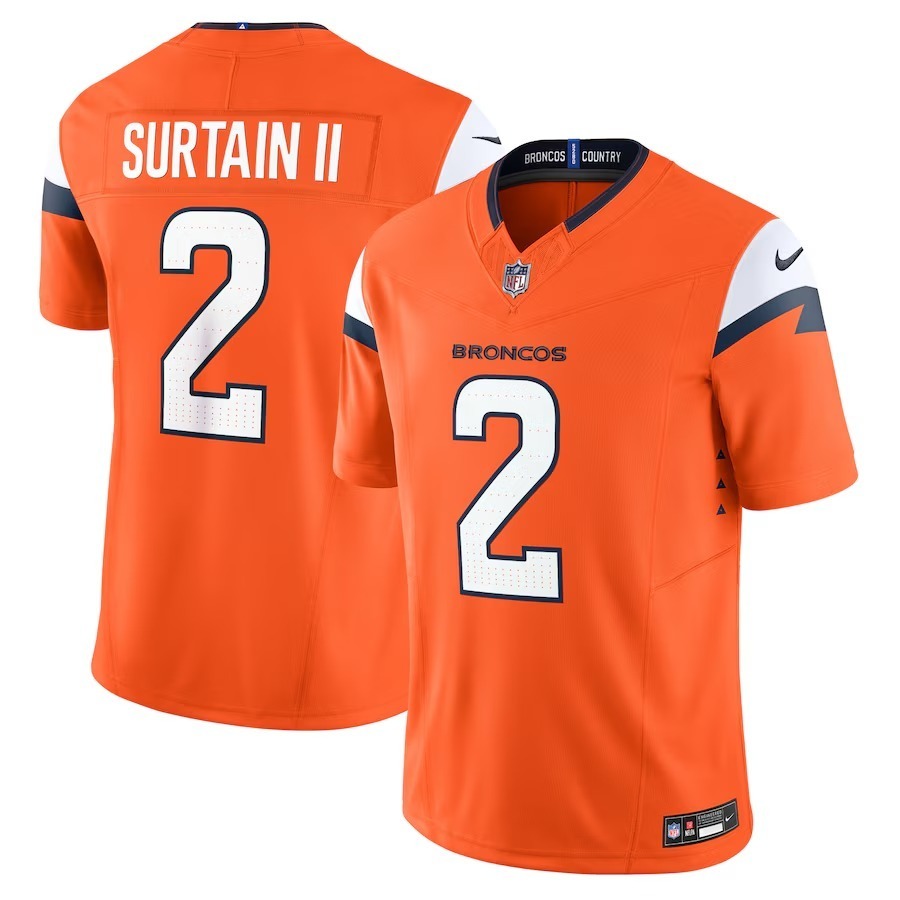 Men's Denver Broncos Patrick Surtain II Nike Orange Mile High Collection Vapor F.U.S.E. Limited Jersey - Puhuasuan