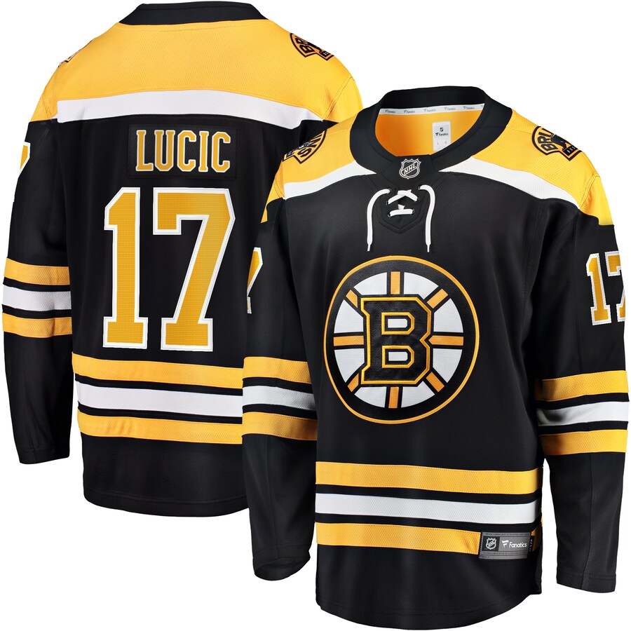 Men's Boston Bruins Milan Lucic Fanatics Branded Black Home Breakaway Jersey - Puhuasuan