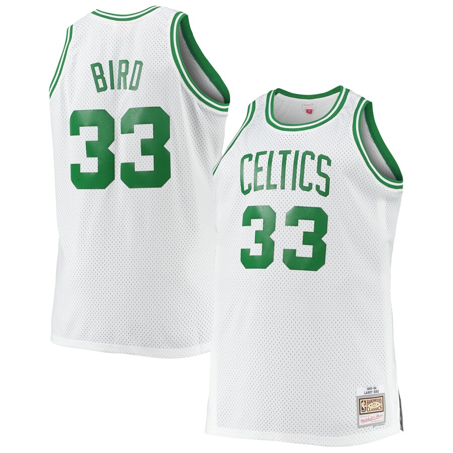 Men's Boston Celtics Larry Bird Mitchell & Ness White Big & Tall 1985/86 Hardwood Classics Swingman Jersey - Puhuasuan