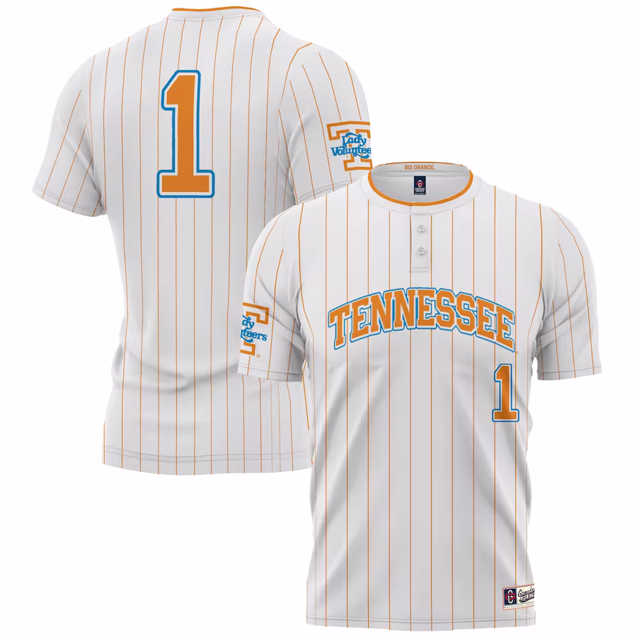 #1 Tennessee Volunteers GameDay Greats Unisex Lightweight Softball Jersey - White - Puhuasuan