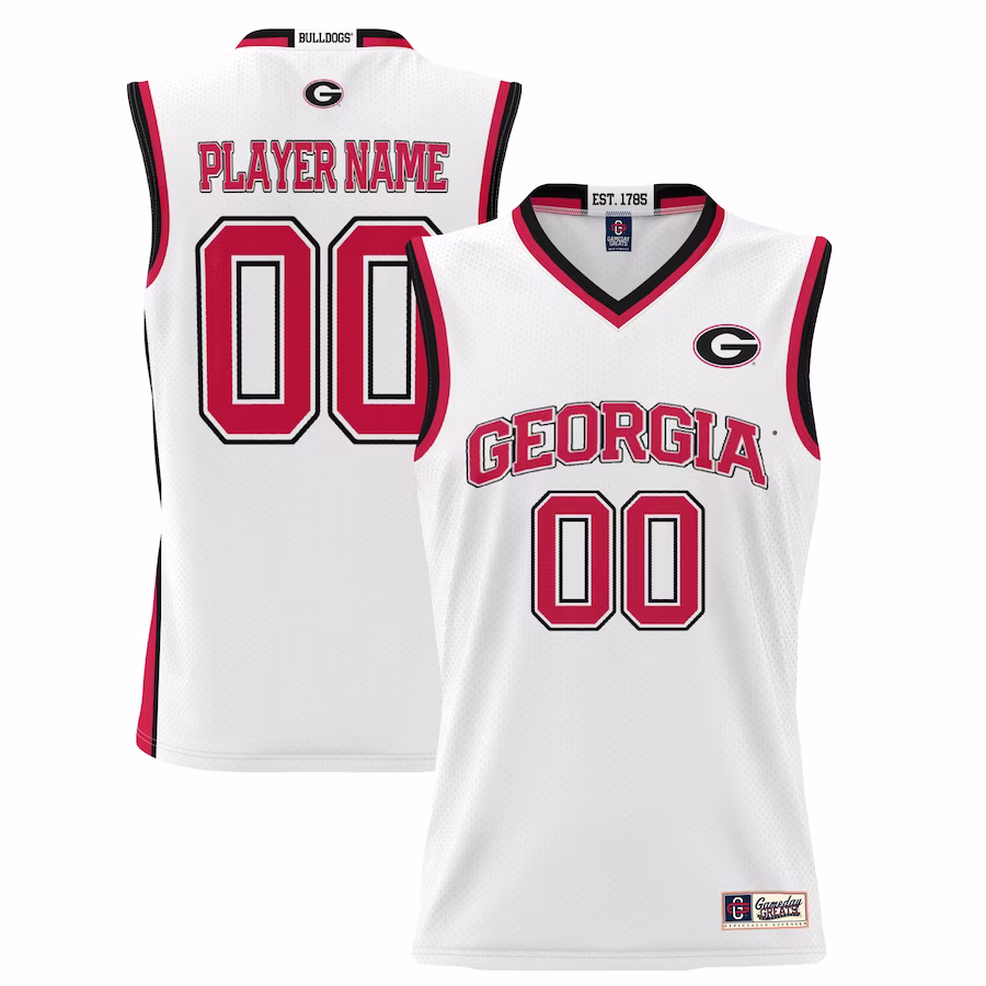 Georgia Bulldogs GameDay Greats Unisex  Lightweight NIL Pick-A-Player Basketball Jersey - White - Puhuasuan