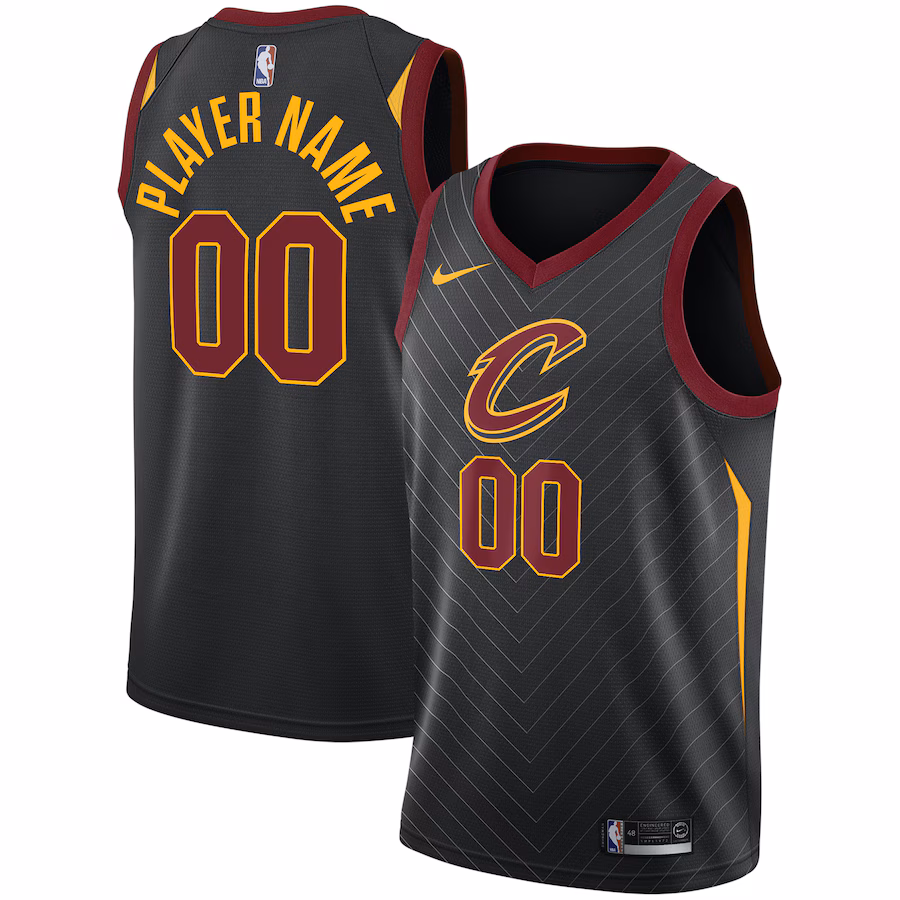 Men's Cleveland Cavaliers Nike Black Swingman Custom Jersey - Statement Edition - Puhuasuan