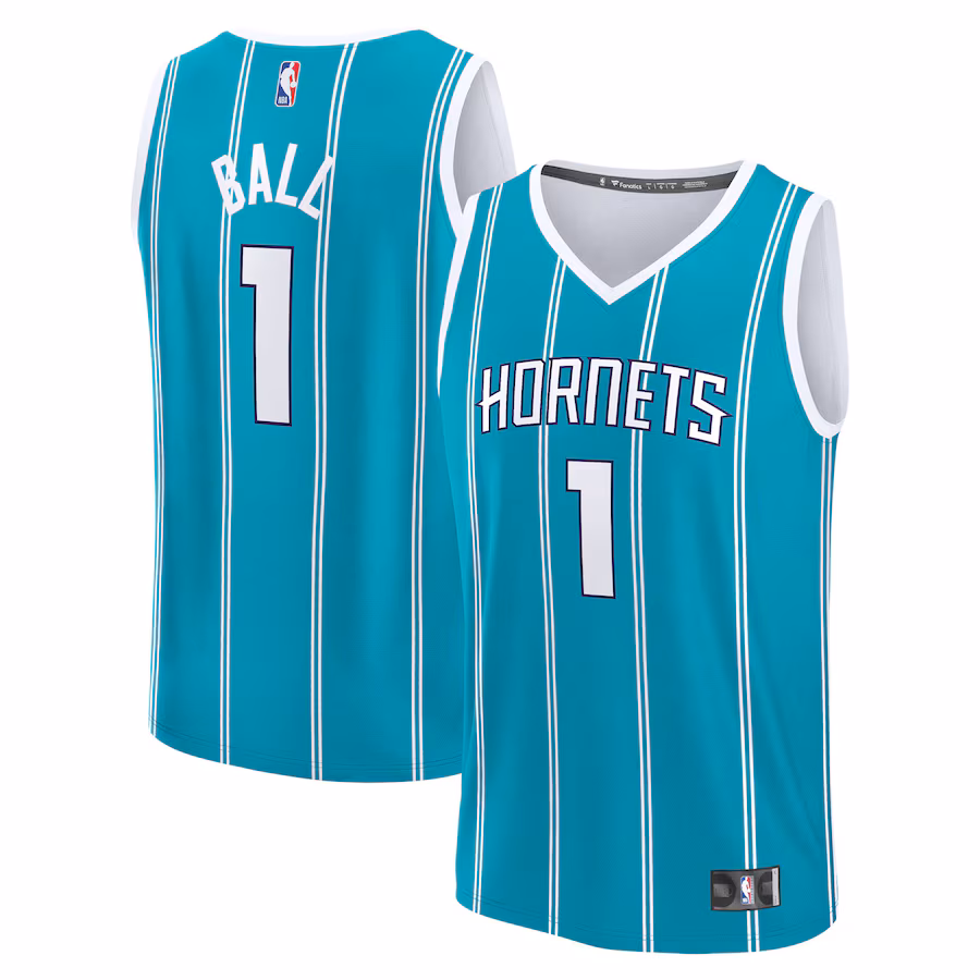 Men's Charlotte Hornets LaMelo Ball Fanatics Teal Fast Break Replica Player Jersey - Icon Edition - Puhuasuan