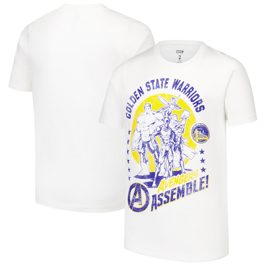 Youth Golden State Warriors White NBA x Marvel Avengers Squad T-Shirt - Puhuasuan