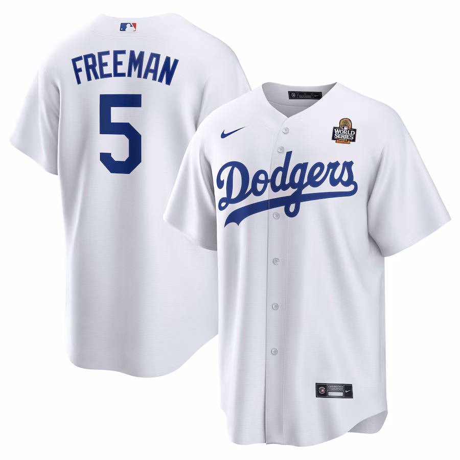 Men's Los Angeles Dodgers Freddie Freeman Nike White 2024 World Series Home Replica Player Jersey - Puhuasuan