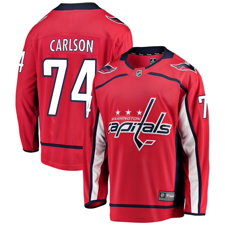 Men's Washington Capitals John Carlson Fanatics Branded Red Home Breakaway Player Jersey - Puhuasuan