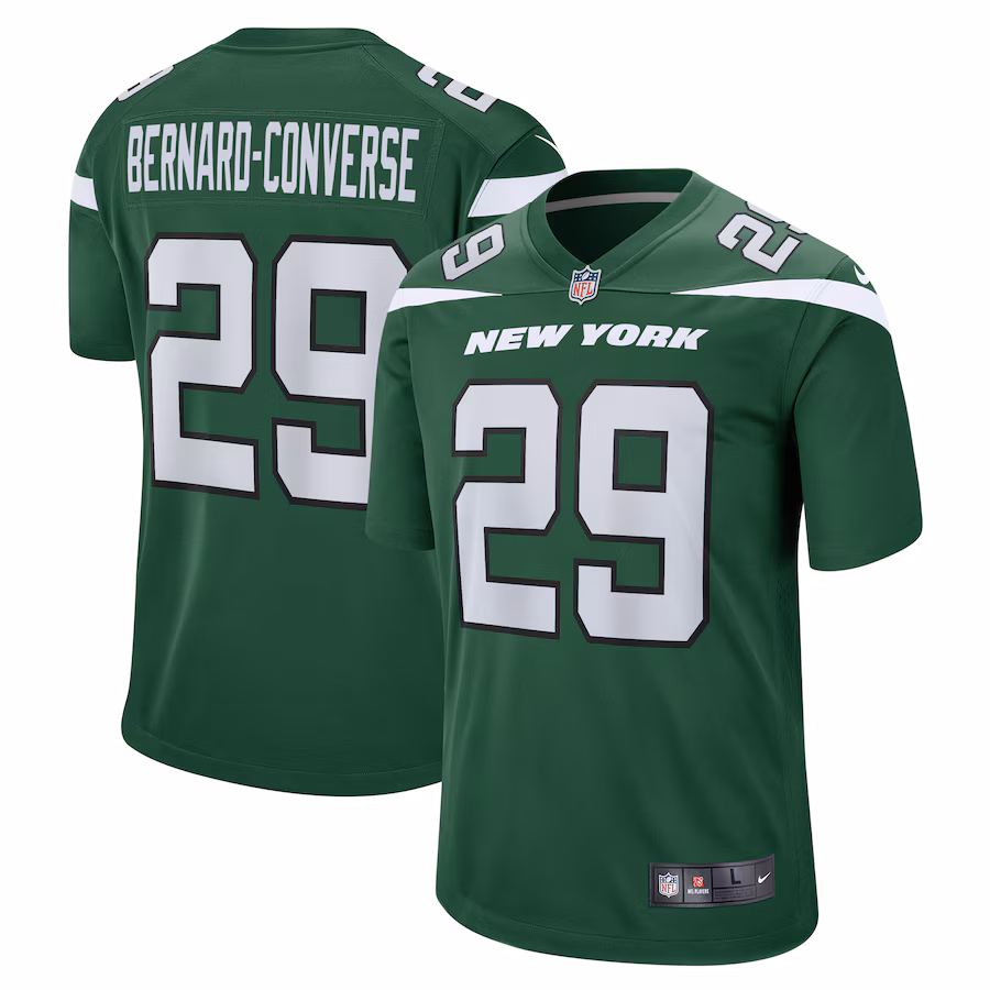 Men's New York Jets Jarrick Bernard Converse Nike Gotham Green  Game Jersey - Puhuasuan