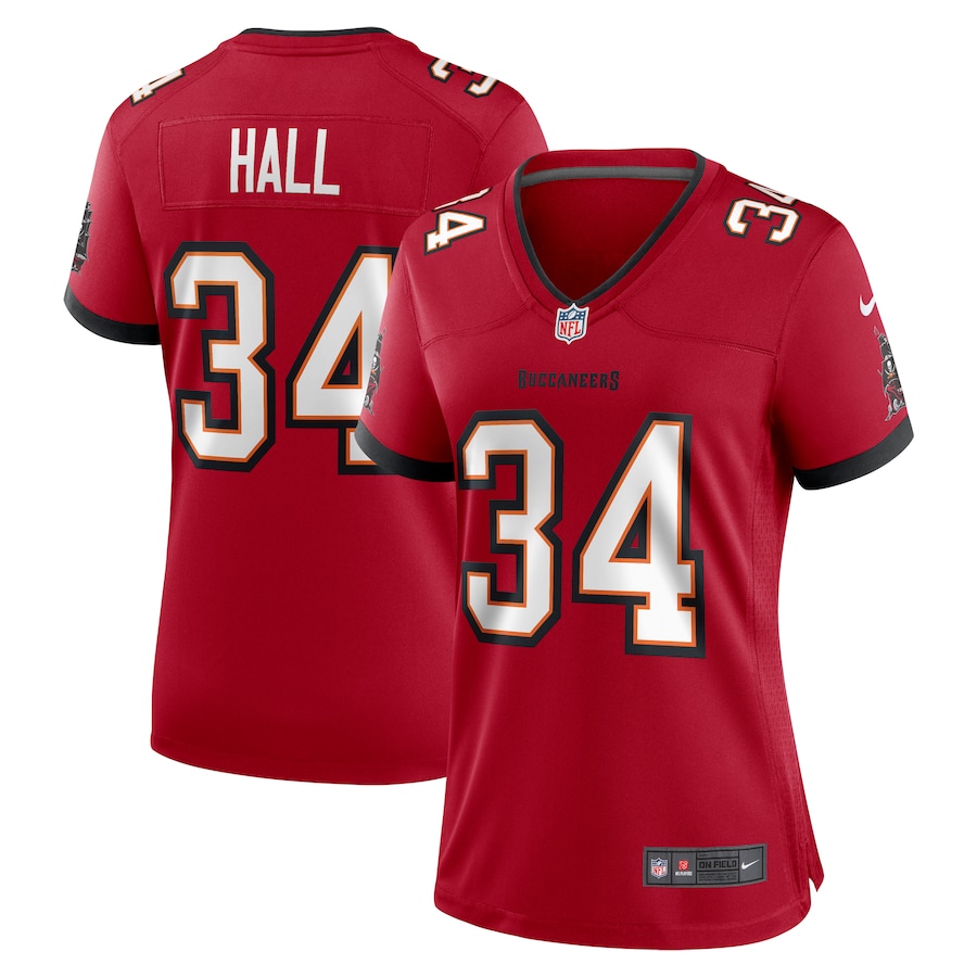 Women's Tampa Bay Buccaneers Bryce Hall Nike  Red Team Game Jersey - Puhuasuan