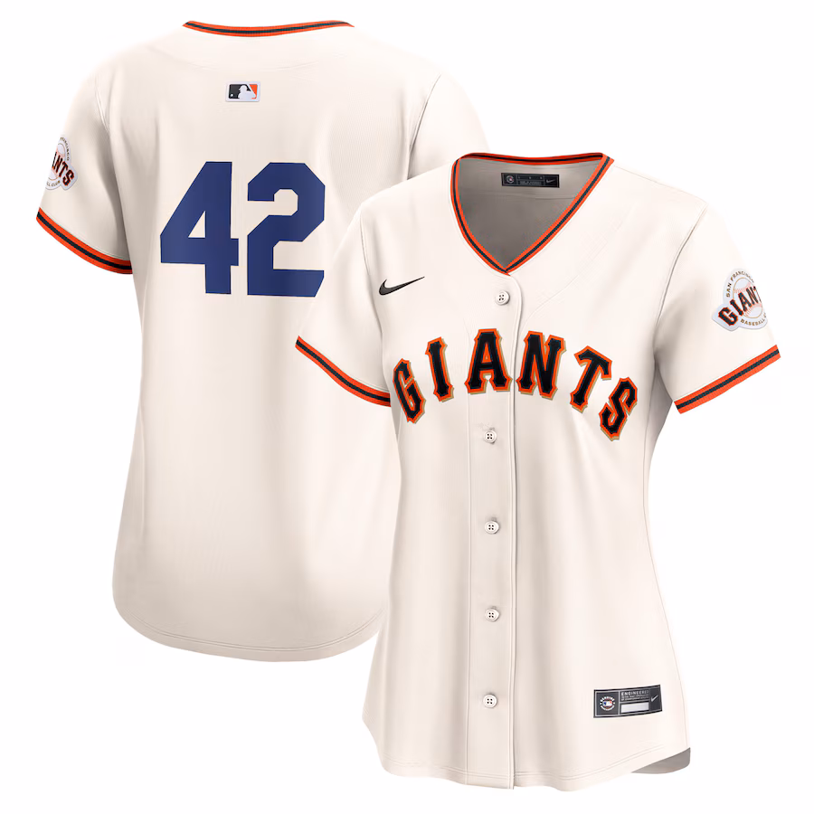 Women's San Francisco Giants  Nike Cream 2024 Jackie Robinson Day Home Limited Jersey - Puhuasuan