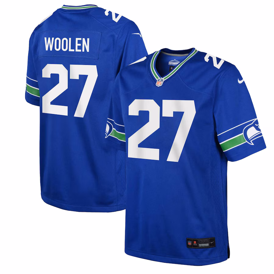 Youth Seattle Seahawks Tariq Woolen Nike Royal Alternate Player Game Jersey - Puhuasuan