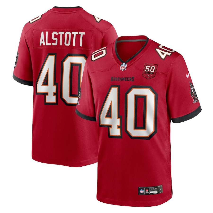 Men's Tampa Bay Buccaneers Mike Alstott Nike Red 50th Anniversary Game Jersey - Puhuasuan