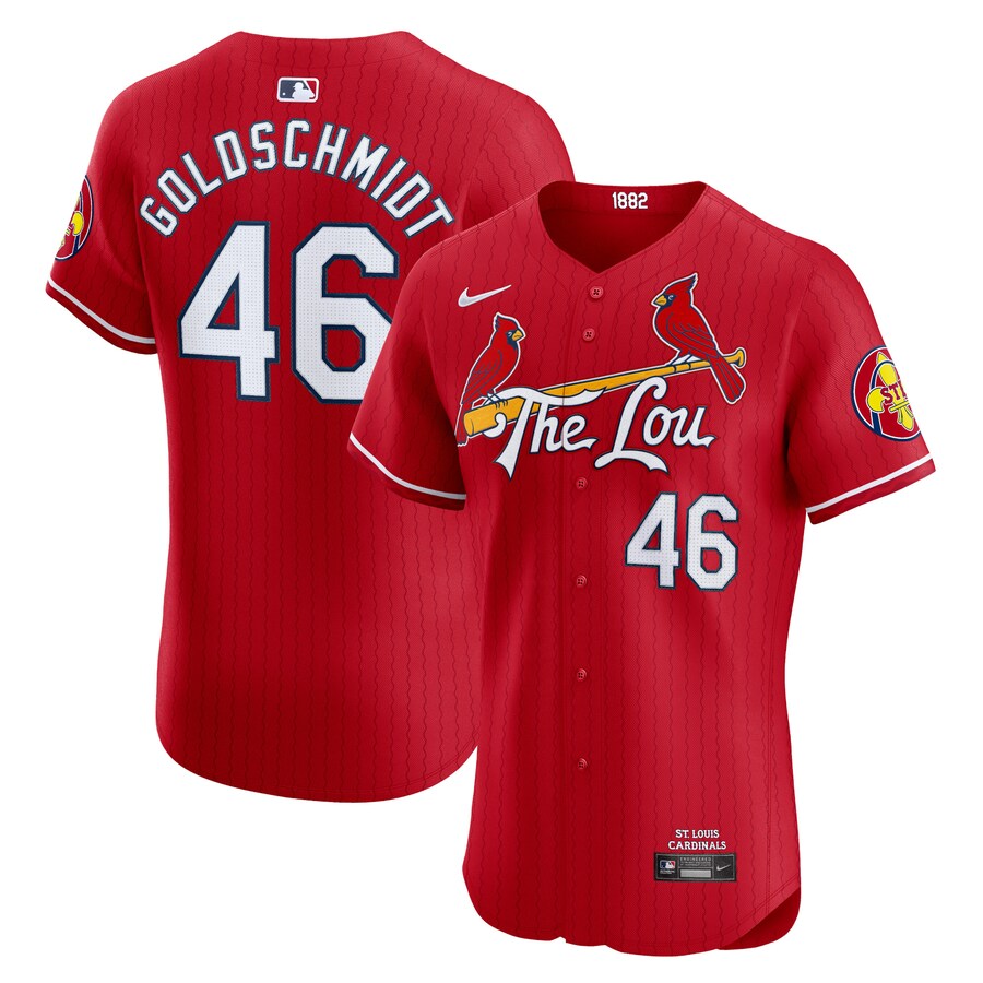 Men's St. Louis Cardinals Paul Goldschmidt Nike Red 2024 City Connect Elite Player Jersey - Puhuasuan