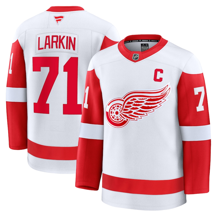 Men's Detroit Red Wings Dylan Larkin Fanatics White Away Premium Jersey - Puhuasuan