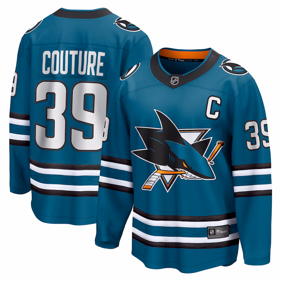 Men's San Jose Sharks Logan Couture Fanatics Teal Home Breakaway Jersey - Puhuasuan