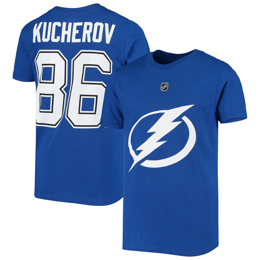 Youth Tampa Bay Lightning Nikita Kucherov Royal Player Name & Number T-Shirt - Puhuasuan