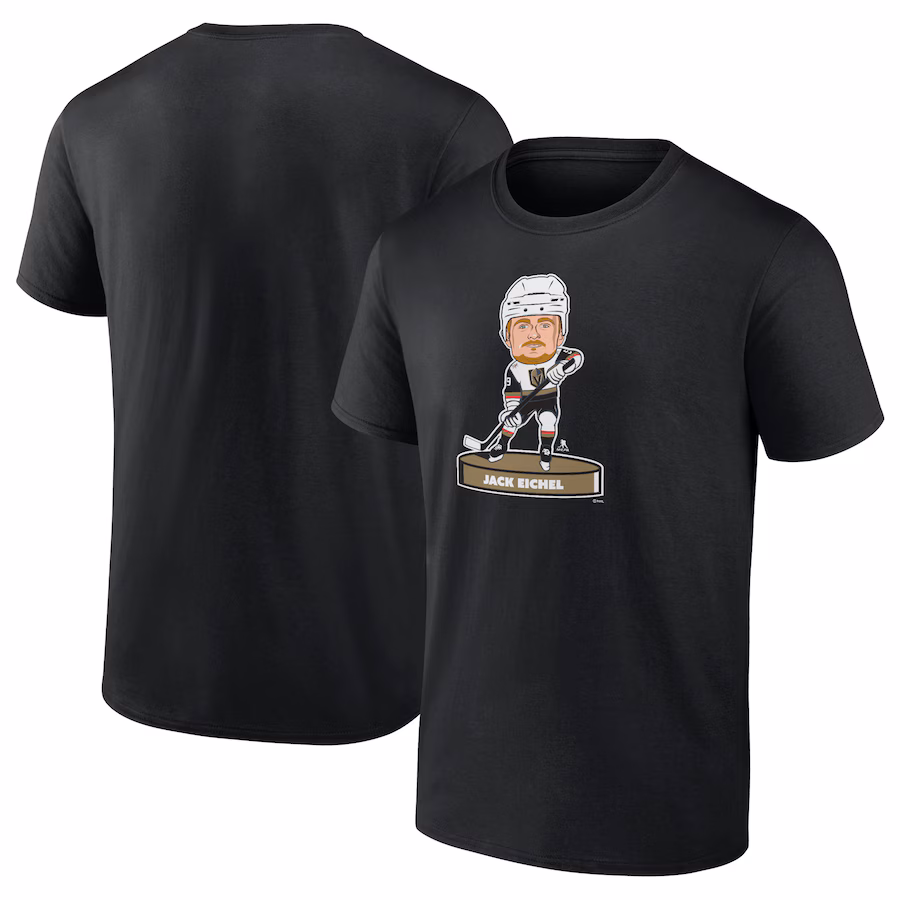 Men's Vegas Golden Knights Jack Eichel Fanatics Black Player Bobblehead T-Shirt - Puhuasuan
