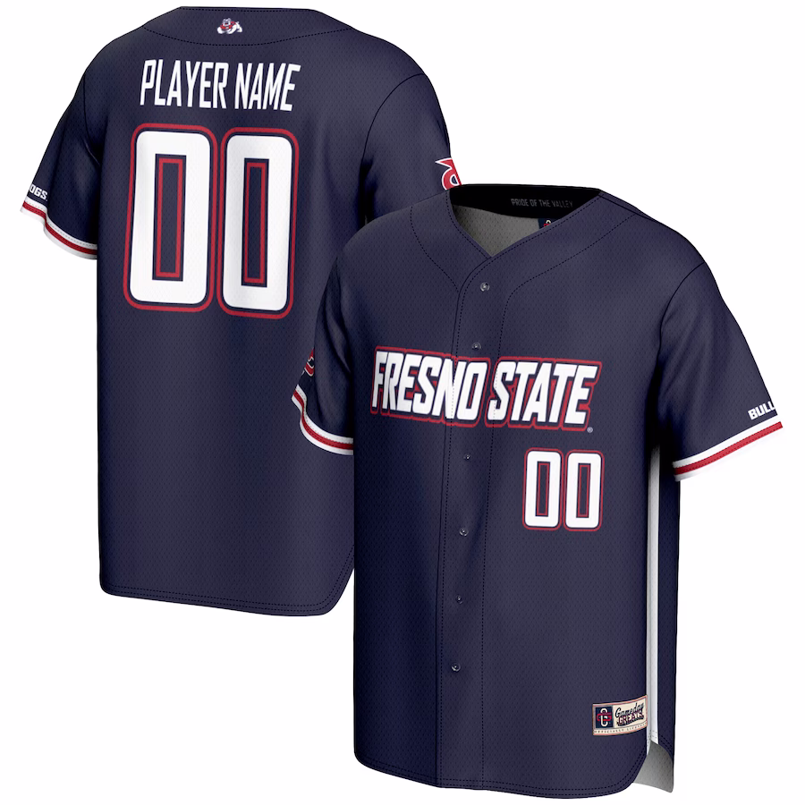 Fresno State Bulldogs GameDay Greats NIL Pick-A-Player Lightweight Baseball Jersey - Navy - Puhuasuan
