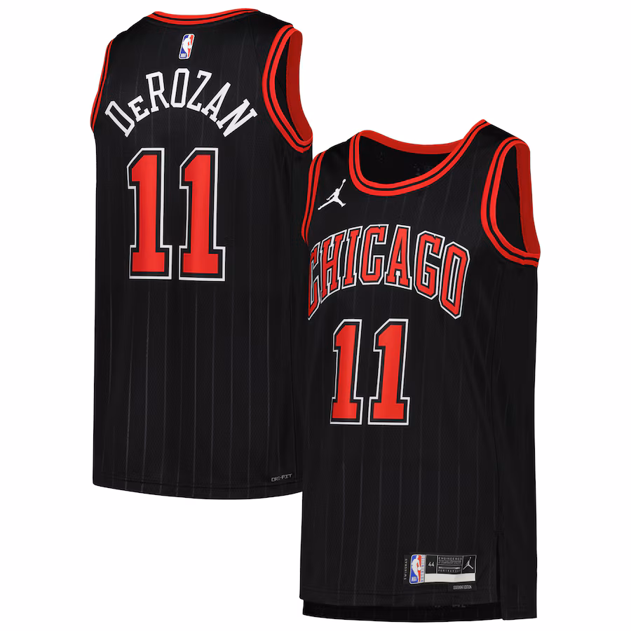 Unisex Chicago Bulls DeMar DeRozan Jordan Brand Black Swingman Jersey - Statement Edition - Puhuasuan