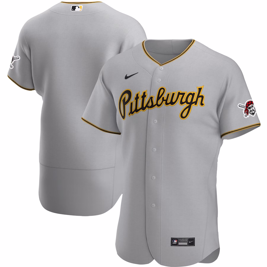 Men's Pittsburgh Pirates Nike Gray Road Authentic Team Jersey - Puhuasuan
