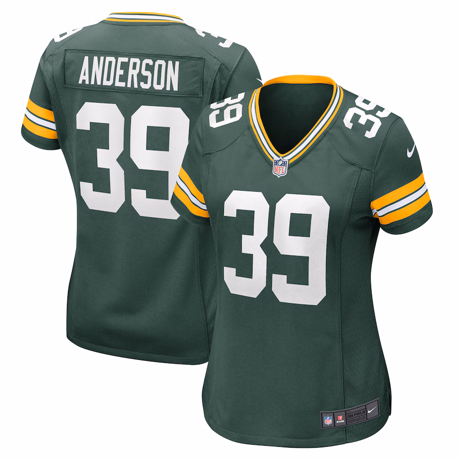 Women's Green Bay Packers Zayne Anderson Nike  Green Team Game Jersey - Puhuasuan