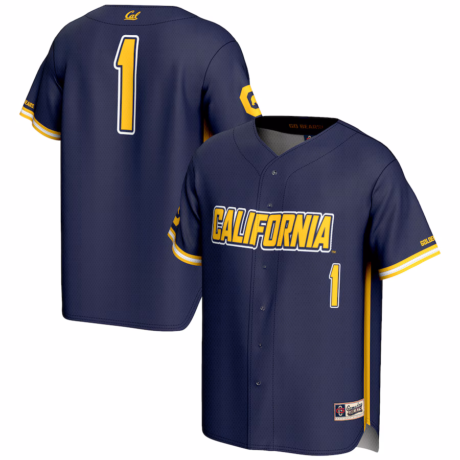 Youth GameDay Greats #1 Navy Cal Bears Lightweight Baseball Jersey - Puhuasuan