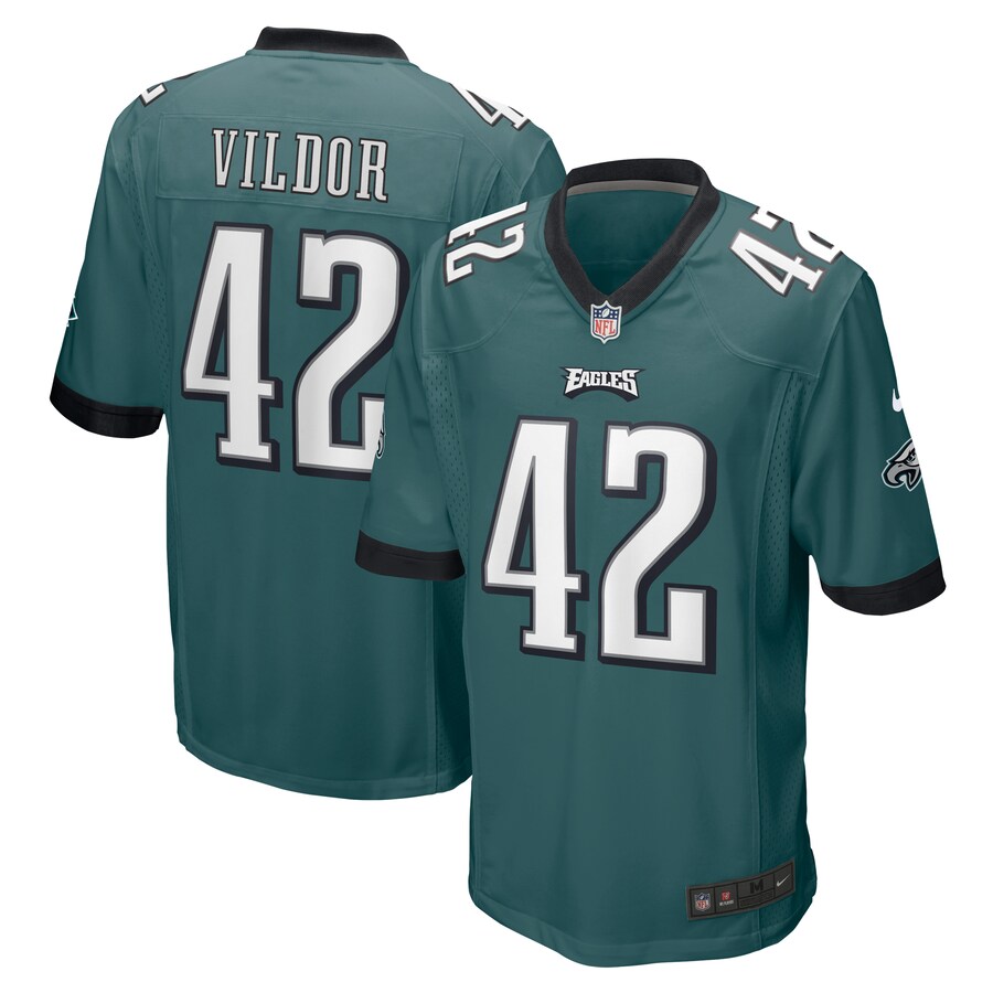Men's Philadelphia Eagles Kindle Vildor Nike Midnight Green  Game Jersey - Puhuasuan