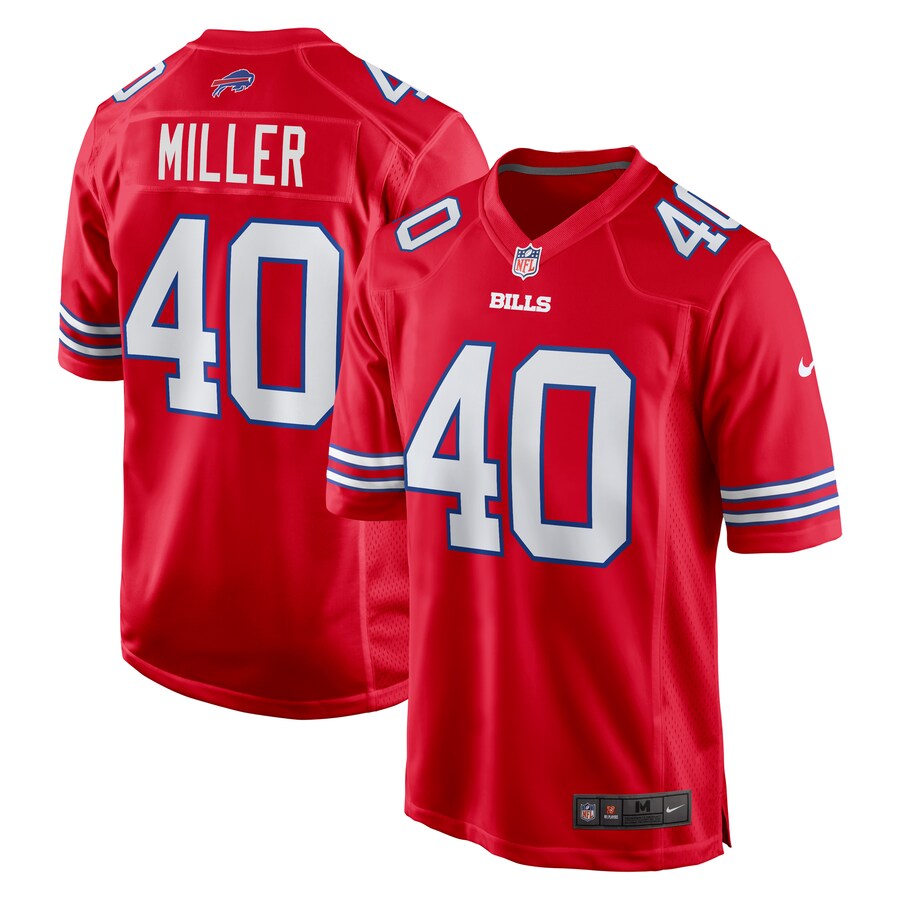 Men's Buffalo Bills Von Miller Nike Red Alternate Game Jersey - Puhuasuan