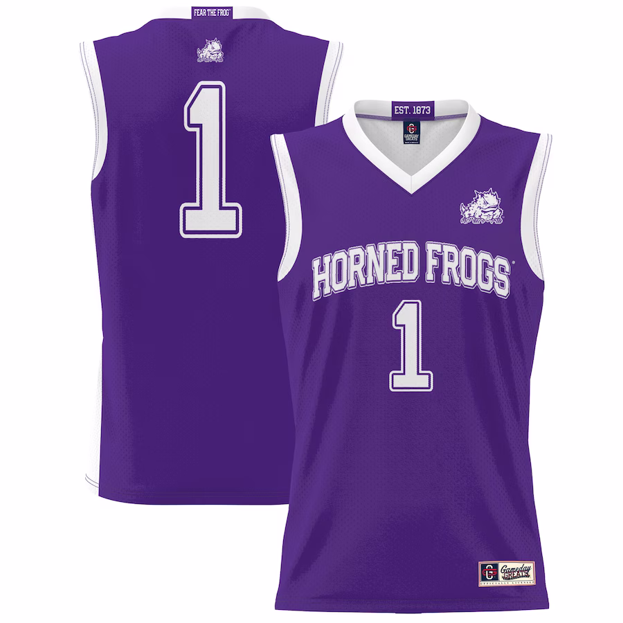 #1 TCU Horned Frogs GameDay Greats Unisex Lightweight Basketball Jersey - Purple - Puhuasuan
