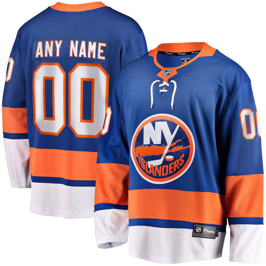 Men's New York Islanders Fanatics Blue Home Breakaway Custom Jersey - Puhuasuan