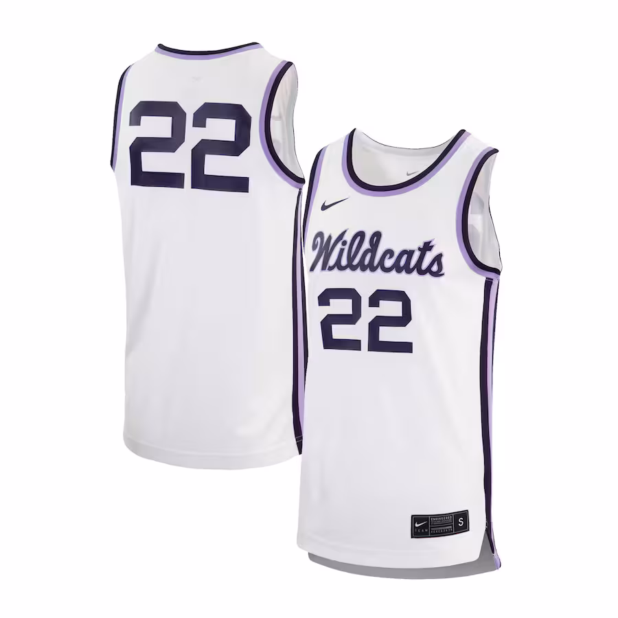 #22 Kansas State Wildcats Nike Replica Basketball Jersey - White - Puhuasuan
