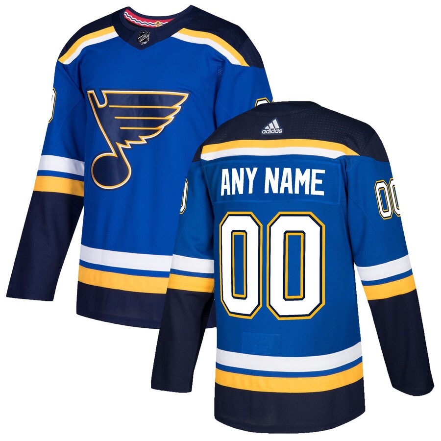 Men's St. Louis Blues adidas Blue Authentic Custom Jersey - Puhuasuan