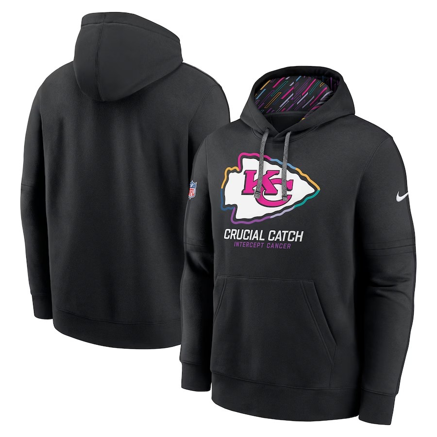 Men's Kansas City Chiefs Nike Black 2024 NFL Crucial Catch Club Pullover Hoodie - Puhuasuan