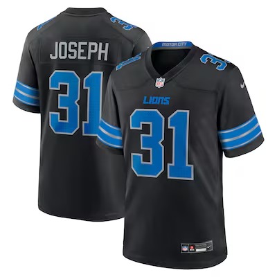 Men's Detroit Lions Kerby Joseph Nike Black Alternate 2 Game Jersey - Puhuasuan