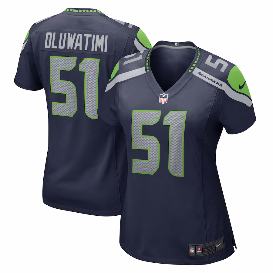 Women's Seattle Seahawks Olusegun Oluwatimi Nike College Navy  Game Jersey - Puhuasuan