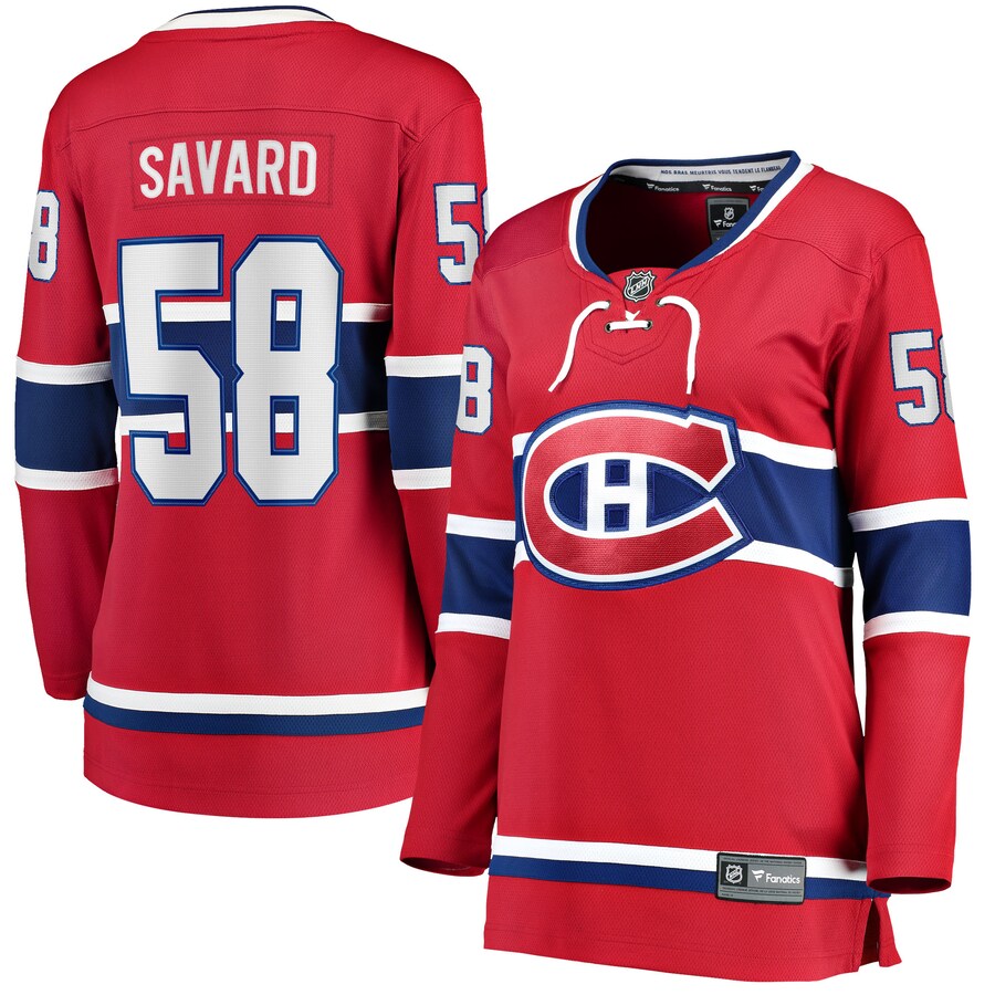 Women's Montreal Canadiens David Savard Fanatics Branded Red Home Breakaway Player Jersey - Puhuasuan