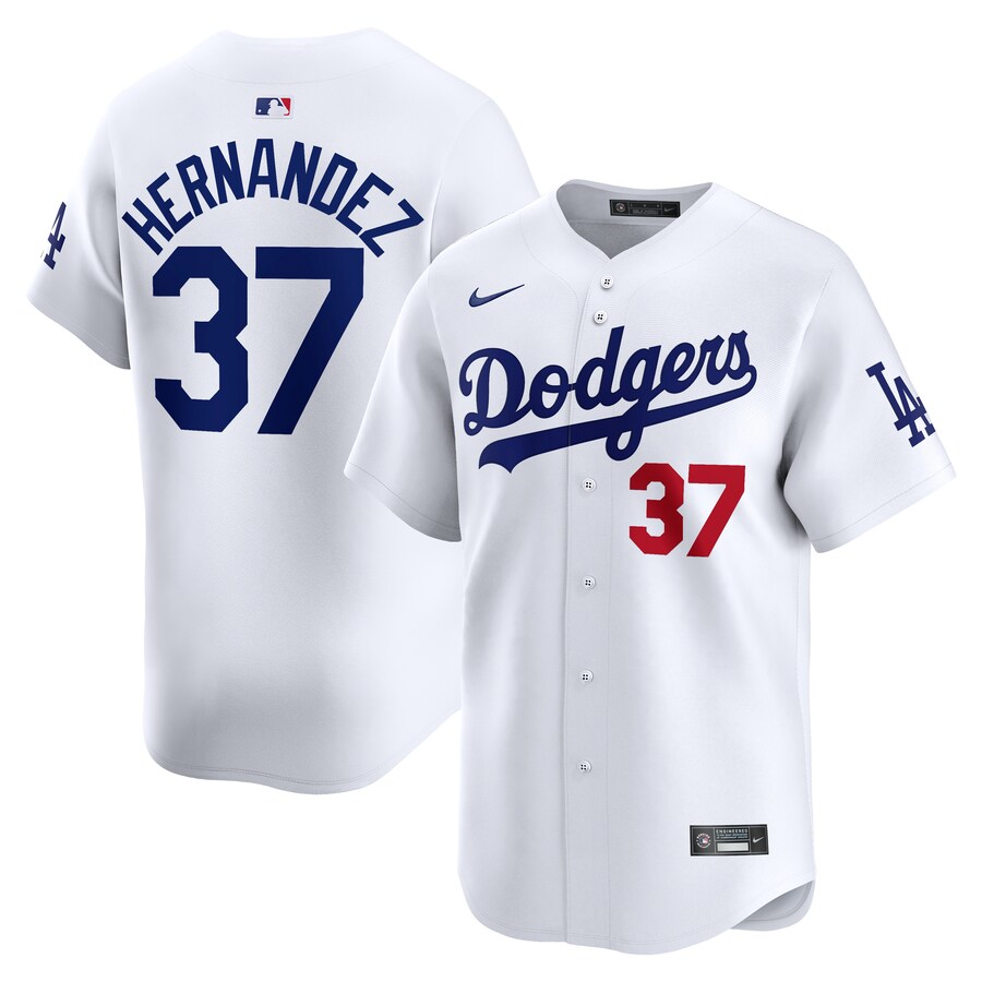 Men's Los Angeles Dodgers Teoscar Hernández Nike White Home Limited Player Jersey - Puhuasuan