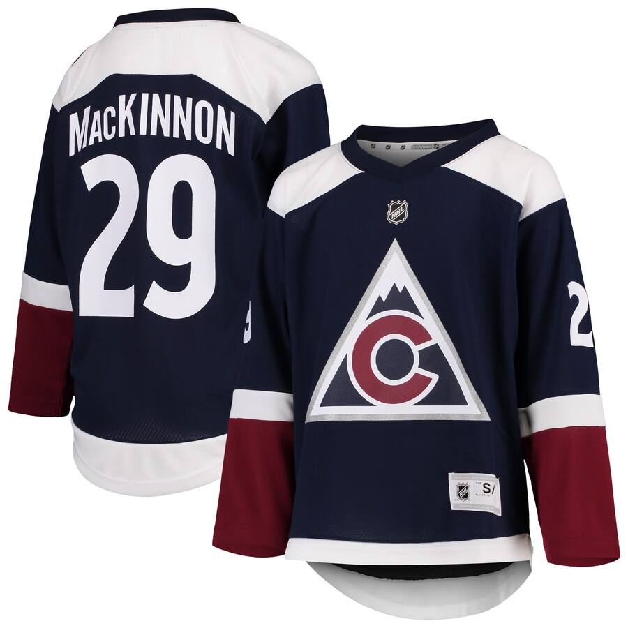 Youth Colorado Avalanche Nathan MacKinnon Navy Alternate Replica Player Jersey - Puhuasuan