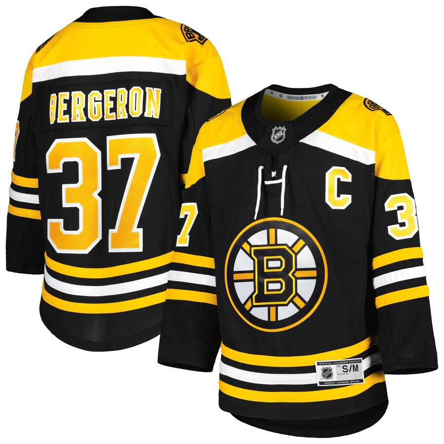 Youth Boston Bruins Patrice Bergeron Black Home Premier Player Jersey - Puhuasuan